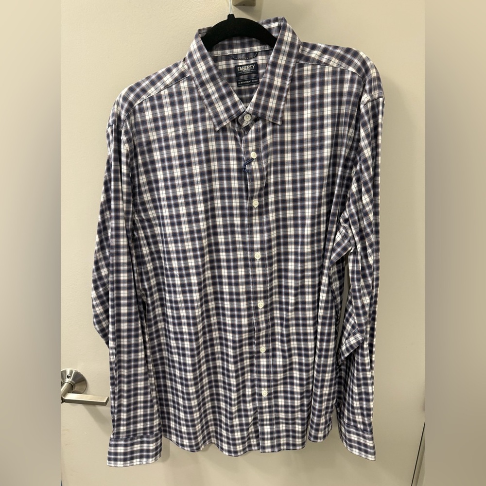 FAHERTY Movement™ Shirt - Navy White Check - Navy White Check / XL